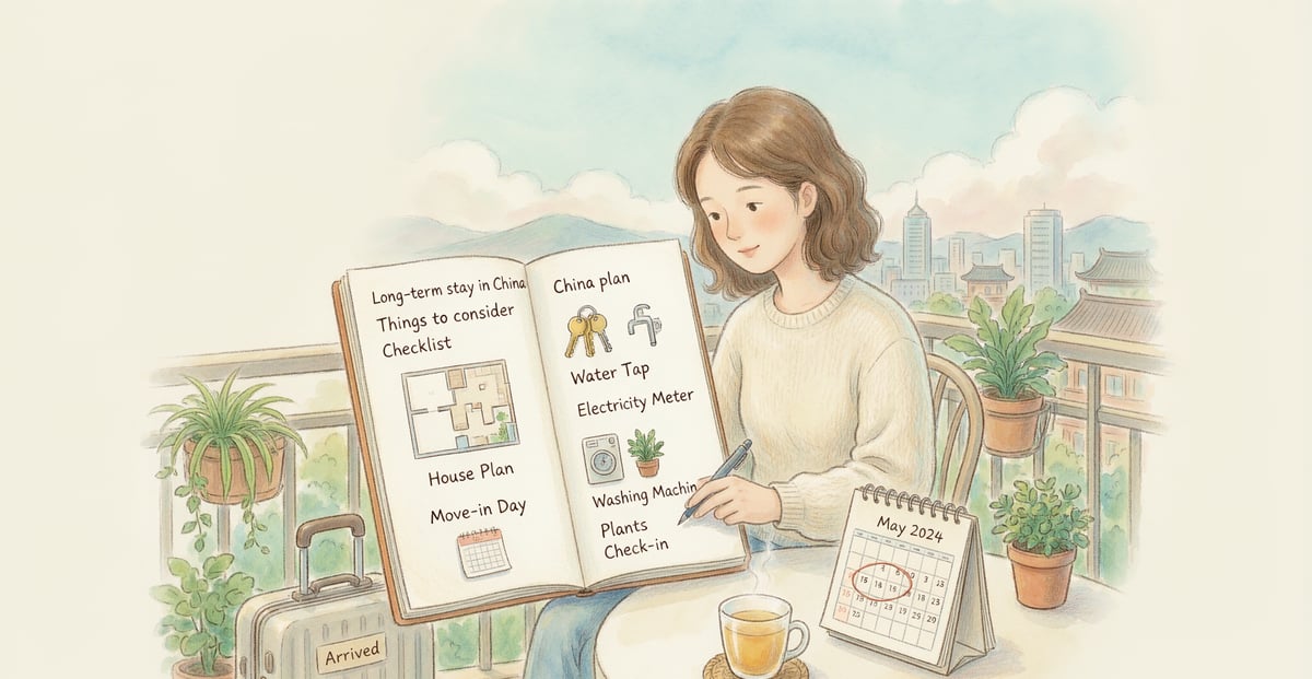 Cover illustration for How to Find Long-Term Accommodation in China as a Foreigner (1 to 6 Month Stays)