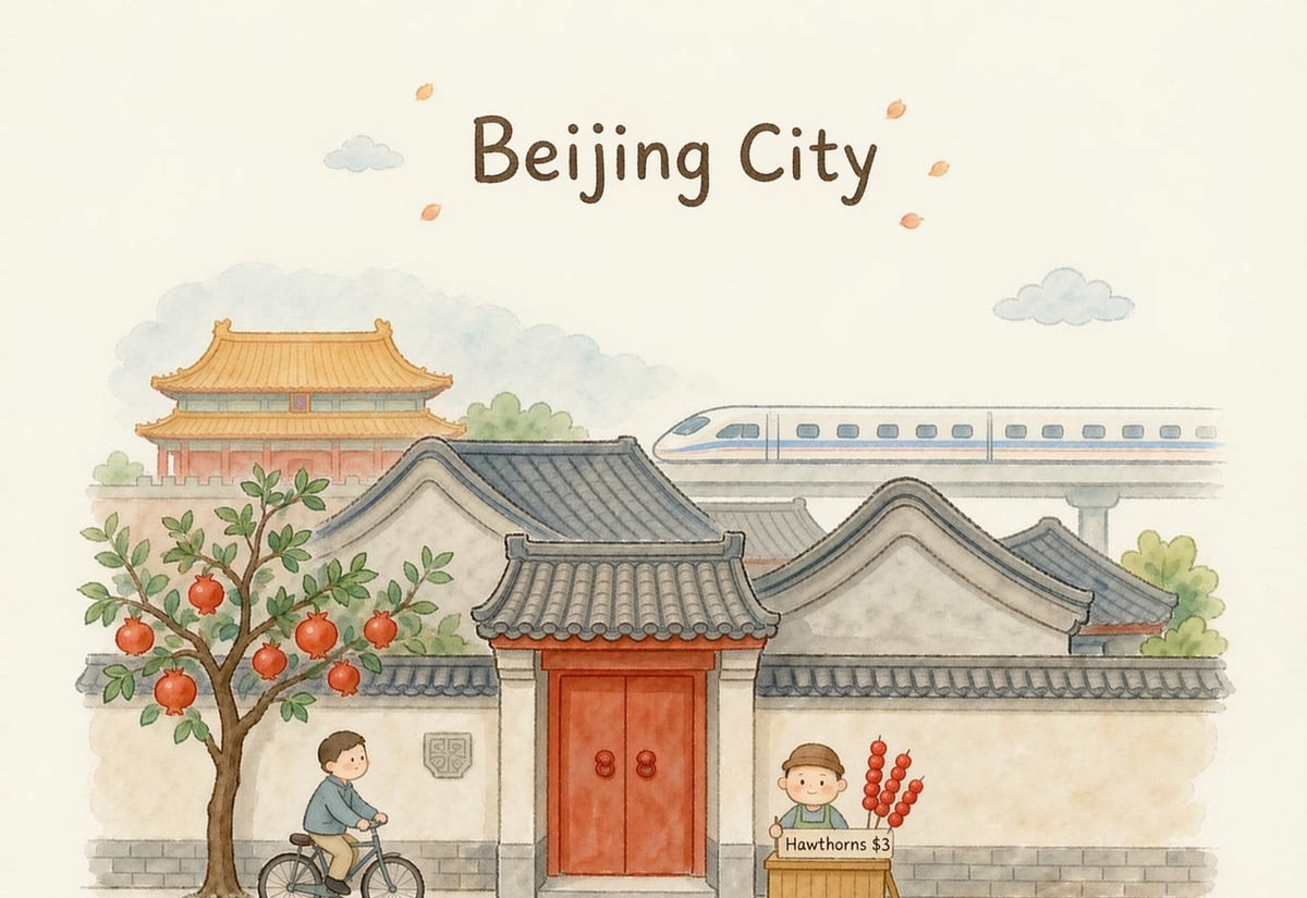 Cover illustration for Beijing Digital Nomad Guide: Hutong Living, Tech Corridors & Cultural Capital